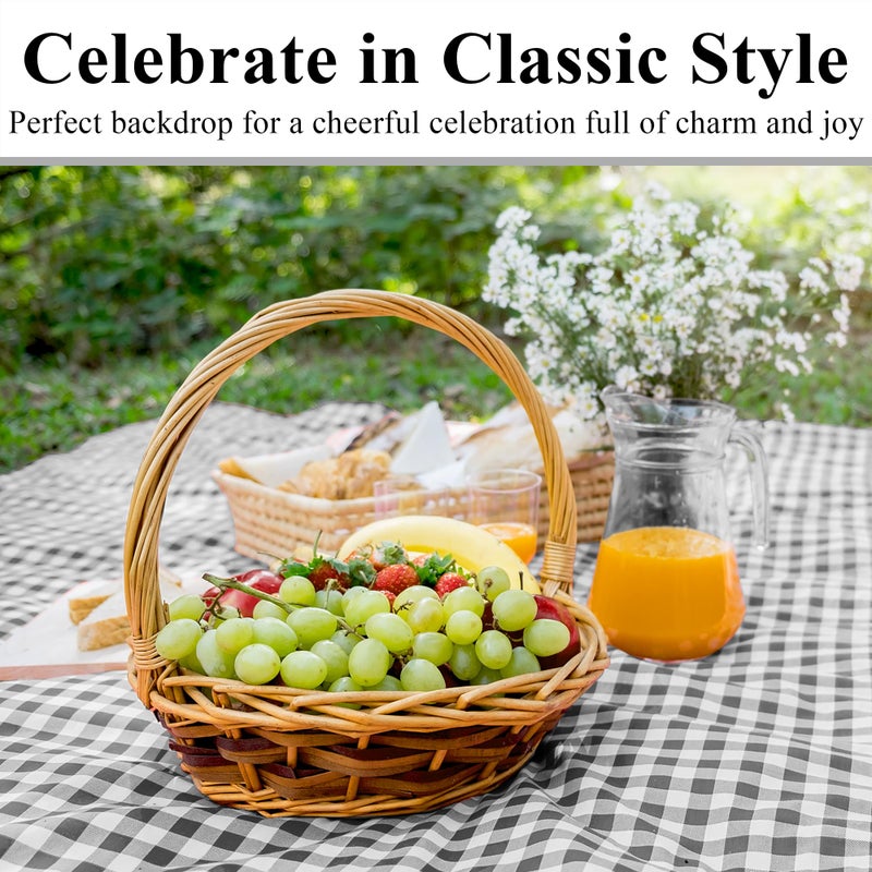C CRYSTAL LEMON Black and White Striped Tablecloth Pack of 4 - Black and White Checkered Tablecloth for Picnic Table - Vinyl Black Table Cloth Plastic for Outdoors and Camping - Image 4